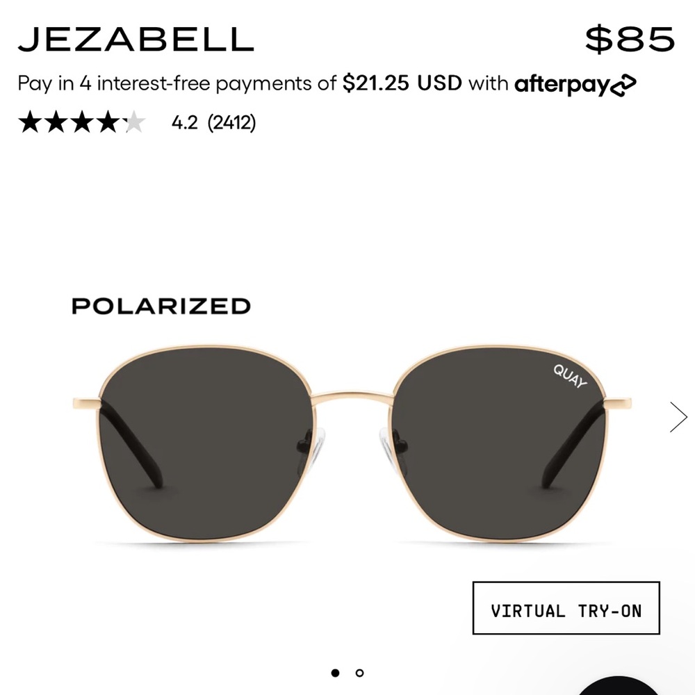 QUAY Jezabell Polarized Gold/Smoke Sunglasses 🕶️